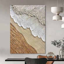 Load image into Gallery viewer, “Neutral Textured Layers” Abstract Painting on Canvas, Minimalist Wall Decor DKH1026