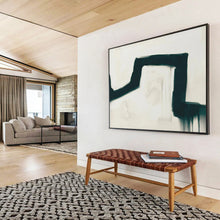 Load image into Gallery viewer, Hand - painted Large - sized Bold Black and White Drip Acrylic Art for Avant - Garde Bedrooms LargeART1790