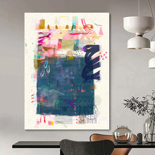 Load image into Gallery viewer, Whimsical Abstract Collage, Suited for Bohemian Bedroom & Art - Loving Library LargeART1822