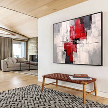Load image into Gallery viewer, Red - Gray Geometric Abstract Painting for Contemporary Office & Urban - Style Loft DKH269