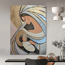 Load image into Gallery viewer, Madonna and Child Abstract Canvas Painting, Perfect for Spiritual Home Office & Religious Gallery LargeART1195