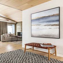 Load image into Gallery viewer, Blue and Gold Abstract Seascape for Coastal Living Room & Relaxing Spa DKH135