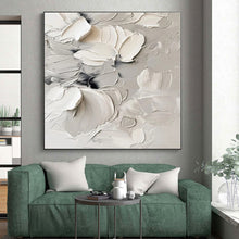 Load image into Gallery viewer, Oversized Textured White Floral Art for Elegant Bedroom & Boutique Display LargeART0525