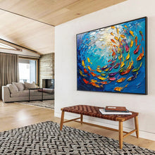 Load image into Gallery viewer, Colorful Fish Swarm Large - Scale Hand - painted Abstract Acrylic Art DLZ199