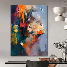Load image into Gallery viewer, “Fragmented Portrait” – Abstract Figure Oil Painting with Color Blocks DTP285