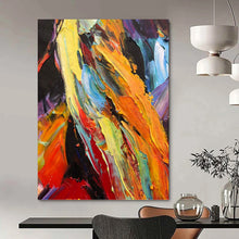 Load image into Gallery viewer, “Colorful Textured Mountain Abstract” - Multicolor Abstract Art on Canvas DKH1262