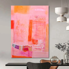 Load image into Gallery viewer, Pink & Orange Abstract Painting, Suited for Modern Dining Room & Creative Studio LargeART1868