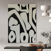 Load image into Gallery viewer, Black - White Curved Abstract Acrylic Art, Great for Music Room & Creative Studio LargeART0989