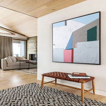 Load image into Gallery viewer, Minimalist Abstract Painting on Canvas: Soft - Toned Architectural Forms DKH572
