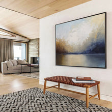 Load image into Gallery viewer, Soft - Toned Lake and Sky Reflection Abstract acrylic painting DLZ041