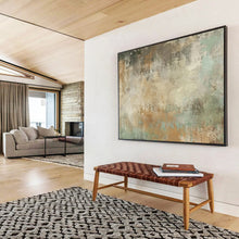 Load image into Gallery viewer, Hand - painted Abstract Textured Patina Acrylic Art for Industrial - Chic Loft Studios LargeART1702