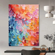 Load image into Gallery viewer, Impressionistic Abstract Leaf Art, Vibrant Color - Blended Painting for Tropical - Themed Dining Room & Cheerful Sunroom LargeART2219