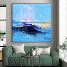 Load image into Gallery viewer, Massive Blue - Toned Coastal Abstract Acrylic for Beachfront Villa Bedroom & Relaxing Spa Lounge LargeART0326