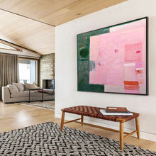 Load image into Gallery viewer, Pink & Green Abstract Mixed - Media Art for Feminine Boutique & Art Gallery Pop - Up DKH060