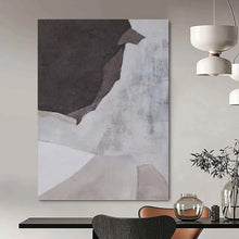 Load image into Gallery viewer, “Muted Tones Abstract Forms” - Grey, White Abstract Art on Canvas DKH1182
