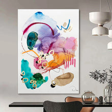 Load image into Gallery viewer, Colorful Watercolor - Style Abstract Painting, Ideal for Bohemian Bathroom & Art - Loving Friend’s Gift LargeART1869