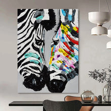 Load image into Gallery viewer, “Colorful Zebra Abstract” - Pop Art - Inspired Art on Canvas DKH1545