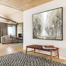 Load image into Gallery viewer, Abstract Forest Painting on Canvas - “Golden Pathway” DKH737