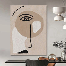 Load image into Gallery viewer, Earth - Toned Abstract Face Canvas Painting, Ideal for Bohemian Bedroom & Art - Filled Living Room LargeART1144
