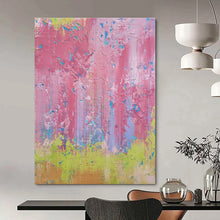 Load image into Gallery viewer, Pink - Blue - Green Abstract Painting, Ideal for Bohemian Nursery & Artsy Café LargeART1402