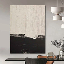 Load image into Gallery viewer, “Black & White Textured Minimalism” - Modern Abstract Art on Canvas DKH1503