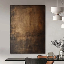 Load image into Gallery viewer, Dark Brown Textured Abstract Art for Industrial - style Restaurant & Rustic Home Library LargeART0944