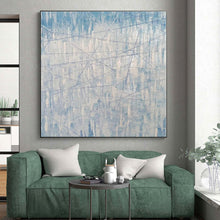Load image into Gallery viewer, Oversized Light Blue Linear Abstract Art for Minimalist Bedroom & Modern Office LargeART0475