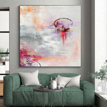 Load image into Gallery viewer, Hand - painted Extensive Soft - Hued Abstract Moonlit Scene Acrylic Art for Romantic Bedrooms LargeART0038