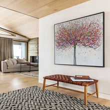 Load image into Gallery viewer, Hand - painted Colorful Drip Tree Acrylic Art for Whimsical Children’s Playrooms LargeART1727