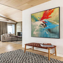 Load image into Gallery viewer, Splash Art “Vibrant Burst” Painting on Canvas, Expressive Abstract Decor DKH843