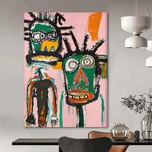 Load image into Gallery viewer, “Whimsical Abstract Figures on Pink” – Playful Figurative Art with Bright Hues DTP106