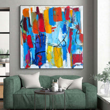 Load image into Gallery viewer, Vibrant Color Blocks with Black Lines Acrylic Art - Great for Modernist Office & Creative Studio LargeART0646