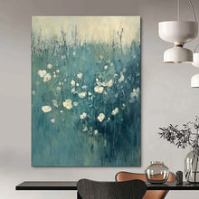 Load image into Gallery viewer, Blue - Toned Floral Abstract Painting, Ideal for Serene Bedroom & Cozy Reading Nook LargeART1933