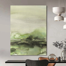 Load image into Gallery viewer, Green - Hued Watercolor Abstract Landscape, Suited for Nature - Lover’s Study & Fresh Kitchen LargeART1965