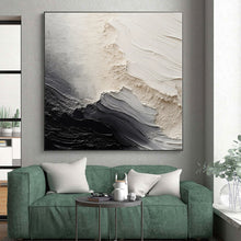 Load image into Gallery viewer, Hand - painted Large - scale Black - White Textured Abstract Acrylic Art for Industrial - Style Lofts LargeART0081