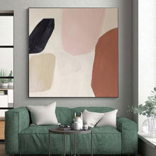 Load image into Gallery viewer, Soft Pink, Beige, and Brown Shapes Acrylic Art - Great for Feminine - inspired Boudoir & Cozy Reading Nook LargeART0656