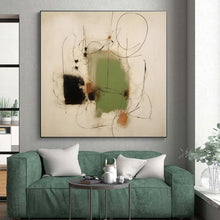 Load image into Gallery viewer, Large - Scale Green - Black Abstract Art for Nature - Inspired Office & Modern Lounge LargeART0518