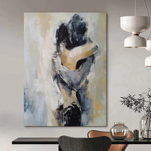 Load image into Gallery viewer, Abstract Embrace Painting, Perfect for Romantic Bedroom & Intimate Lounge LargeART1831