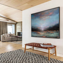 Load image into Gallery viewer, Colorful Abstract Seascape Painting on Canvas - “Twilight Waters” DKH780