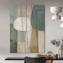Load image into Gallery viewer, Soft - Toned Geometric Abstract Acrylic Art, Ideal for Minimalist Living Room & Home Office LargeART1054