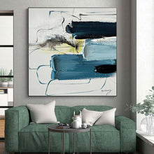 Load image into Gallery viewer, Custom Large Dynamic Blue Abstract - Perfect for Creative Studio & Trendy Bar LargeART0779