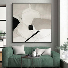 Load image into Gallery viewer, White - Black Geometric Shapes Acrylic Art - Suited for Scandinavian - style Home & Artistic Bedroom LargeART0559