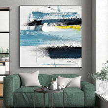 Load image into Gallery viewer, Oversized Cool - Tone Abstract Art for Coastal Bedroom & Contemporary Lounge LargeART0483
