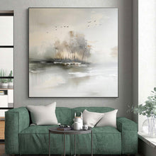 Load image into Gallery viewer, Monochromatic Landscape with Birds Acrylic Art - Great for Scandinavian - inspired Dining Room & Calming Yoga Studio LargeART0626