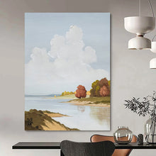 Load image into Gallery viewer, “Tranquil Riverbank Landscape” - Soft - Toned Nature Scene on Canvas DKH1436