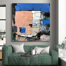 Load image into Gallery viewer, Large - Scale Pink - Blue Urban Abstract Art for Rooftop Lounge & Creative Office LargeART0468