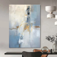 Load image into Gallery viewer, Blue Gold Abstract Painting, Suited for Modern Office & Sophisticated Living Room LargeART1333