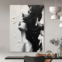 Load image into Gallery viewer, Monochrome Textured Abstract Painting, Ideal for Modern Bedroom & Art Gallery Corner LargeART2143