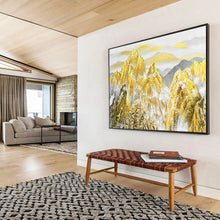 Load image into Gallery viewer, Golden Mountain Landscape - Traditional Living Room Art LargeART1556