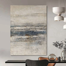 Load image into Gallery viewer, Neutral Textured Landscape Abstract Art for Rustic - inspired Living Room & Minimalist Art Gallery LargeART0956